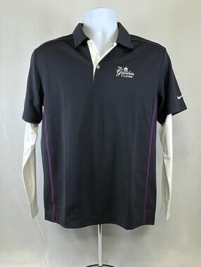 Nike Golf Shirt Dri Fit Polo XL Boys Gray White Layered Long Sleeve